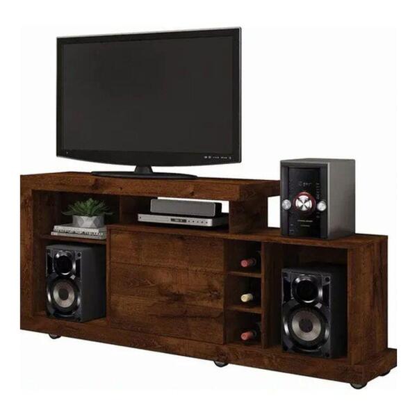 Rack Porto Para Tv De Até 47'' 1 Porta Dj Móveis Rústico