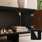 Rack Preto Madeira Tv 75 Para Sala Moderno 184 Cm 3 Portas  A