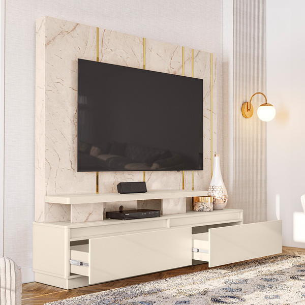 Rack Ragnarok Calacatta Off White Tv 75" Bnn Decor