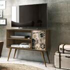 Rack Reale Edn Móveis 1 Porta Nogal A Cinema Pés Palito Sala