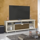 Rack Recife Off White/carvalho - Germai Móveis