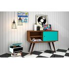 Rack Retrô 60 - Olivar - Rustik Carvalho / Turquesa