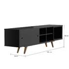 Rack Retrô Bochum Preto 180 Cm