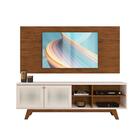 Rack Retro Com Painel 50 Polegadas Freijó Off White Zara E To