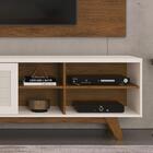 Rack Retro Com Painel 50 Polegadas Freijó Off White Zara E To