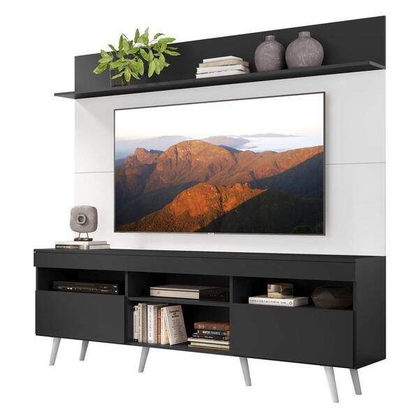 Rack Retrô Com Painel E Suporte Tv 65" Madri Multimóveis V3374