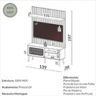 Rack Retrô Com Painel Para Tv 55 Polegadas Ripado Com Led 100