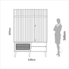 Rack Retrô Com Painel Para Tv 55 Polegadas Ripado Com Led 100