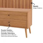 Rack Retrô Com Painel Para Tv 75 Polegadas Ripado 100% Mdf Po