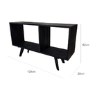 Rack Retro De Madeira Balneário - Preto