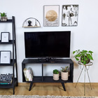 Rack Retro De Madeira Balneário - Preto