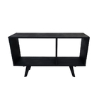 Rack Retro De Madeira Balneário - Preto