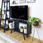 Rack Retro De Madeira Balneário - Preto