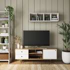 Rack Retrô Dresden Rustick Carvalho E Branco 160 Cm