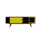 Rack Retrô Munster Rustik Carvalho E Amarelo 162 Cm