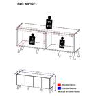Rack Retrô Para Tv Até 50 Polegadas Com 4 Portas Multimóveis