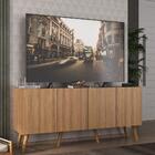 Rack Retrô Para Tv Até 50 Polegadas Com 4 Portas Multimóveis