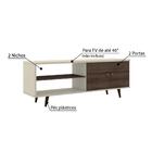 Rack Retrô Para Tv De Até 46'' Com 2 Portas - Off White/rúst