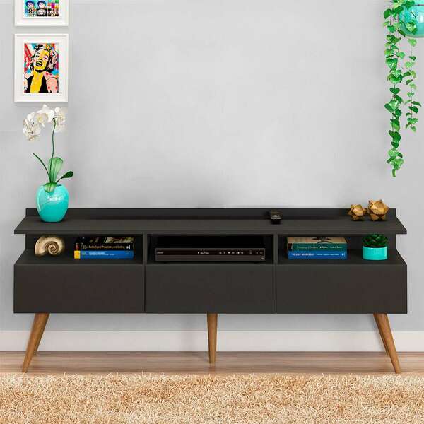 Rack Retrô Paris Grafite 150 Cm