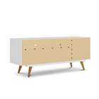 Rack Retrô Pet Angora Branco E Amarelo 136 Cm