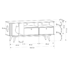 Rack Retrô Pet Angora Freijó E Azul 136 Cm
