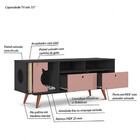 Rack Retrô Pet Angora Grafite E Rose 136 Cm