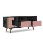 Rack Retrô Pet Angora Grafite E Rose 136 Cm