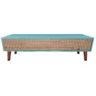 Rack Retrô Ripado Em Pinus Com Verde Mint Mdf E Pés Palito