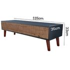 Rack Retrô Ripado Preto com Pinus Mdf E Pés Palito