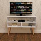 Rack Retrô Sala Com 03 Nichos Para Tv Chile Branco - Moveise