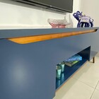 Rack Retro Tóquio 2 Portas 1 Gaveta Azul - Olivar Móveis