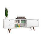 Rack Retro Tv 60 Polegadas 85 Com Gavetas Branco