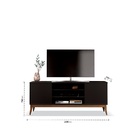 Rack Retrô Vintage 1,60m Tv 60 Polegadas 2 Portas 3 Nichos Ti