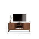 Rack Retrô Vintage 1,60m Tv 60 Polegadas 2 Portas 3 Nichos Ti