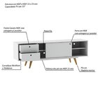 Rack Retrô Weimar Branco 162 Cm