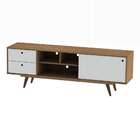 Rack Retrô Weimar Rustick Carvalho E Branco 160 Cm