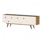 Rack Retrô Weimar Rustick Carvalho E Branco 160 Cm