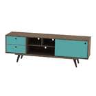 Rack Retrô Weimar Rustick Carvalho E Turquesa 160 Cm