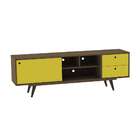 Rack Retrô Weimar Rústico E Amarelo 160 Cm