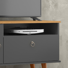 Rack Retrô Yan Tv 32 Polegadas 2 Portas Puxadores Metal Pés P