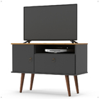 Rack Retrô Yan Tv 32 Polegadas 2 Portas Puxadores Metal Pés P