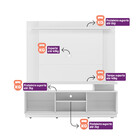 Rack Ripado New Blumenau Com Painel Tulum Para Tv 55 Polegada