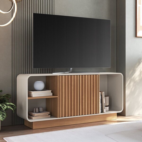 Rack Ripado Para Tv Até 55 Polegadas 149cm Detalhe Alabama Freijó/off ...