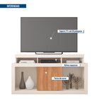 Rack Ripado Para Tv Até 55 Polegadas Frost Off White/freijó