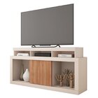 Rack Ripado Para Tv Até 55 Polegadas Frost Off White/freijó