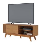 Rack Ripado Para Tv Até 60 Polegadas Com Pés Madeira Maciça E