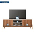 Rack Ripado Para Tv Até 72 Polegadas Portas Frisado Pés Caval