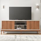 Rack Ripado Para Tv Até 72 Polegadas Portas Frisado Pés Caval