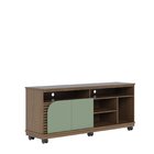 Rack Ripado Para Tv Até  65 Polegadas Com Rodízio 2 Portas Ju