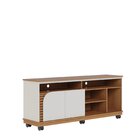 Rack Ripado Para Tv Até  65 Polegadas Com Rodízio 2 Portas Ju